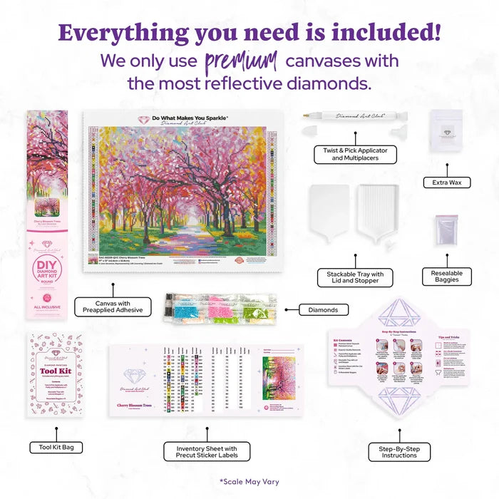 Diamond Art Club Cherry Blossom Trees Diamond Painting Kit
