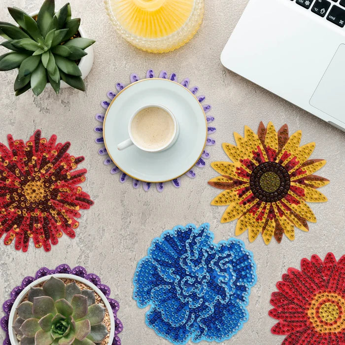 Diamond Art Club Coasters - Blooms Diamond Painting Kit