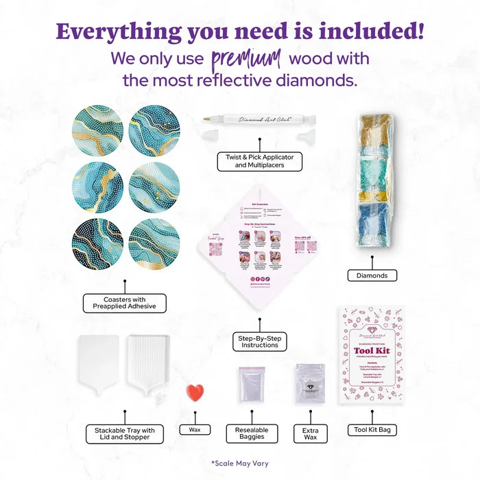 Diamond Art Club Coasters - Ethereal Ocean Diamond Painting Kit