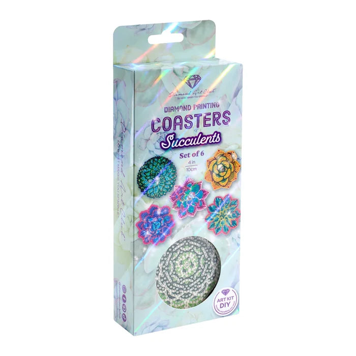 Diamond Art Club Coasters - Succulents Diamond Painting Kit
