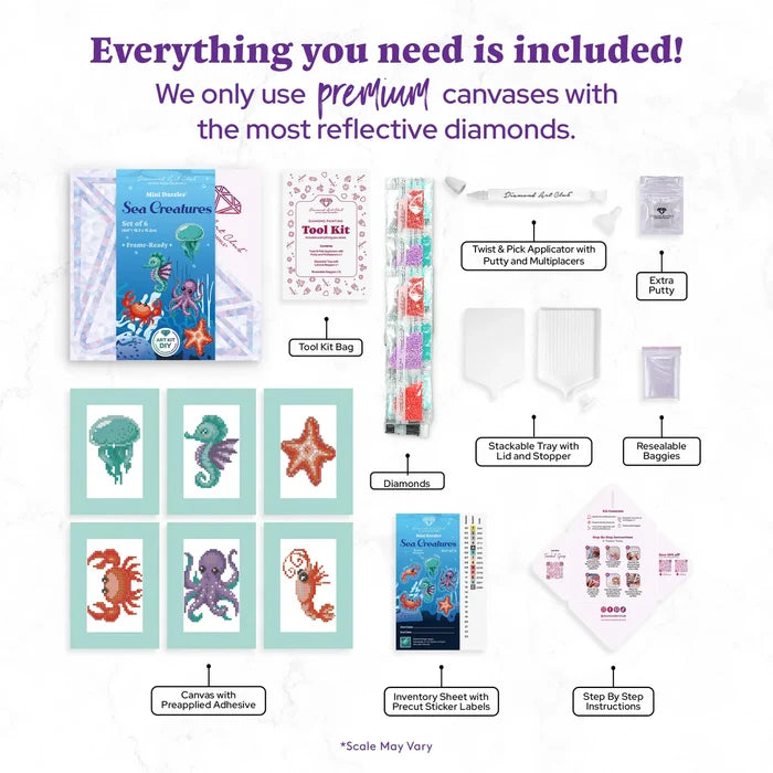 Diamond Art Club Mini Dazzles - Sea Creatures Diamond Painting Kit