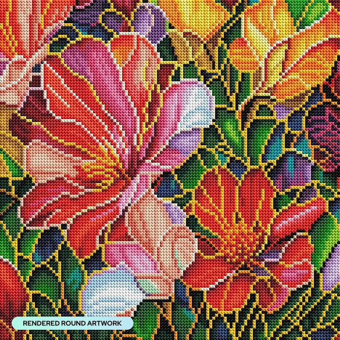 Diamond Art Club Stained Glass Flower Diamond Painting Kit