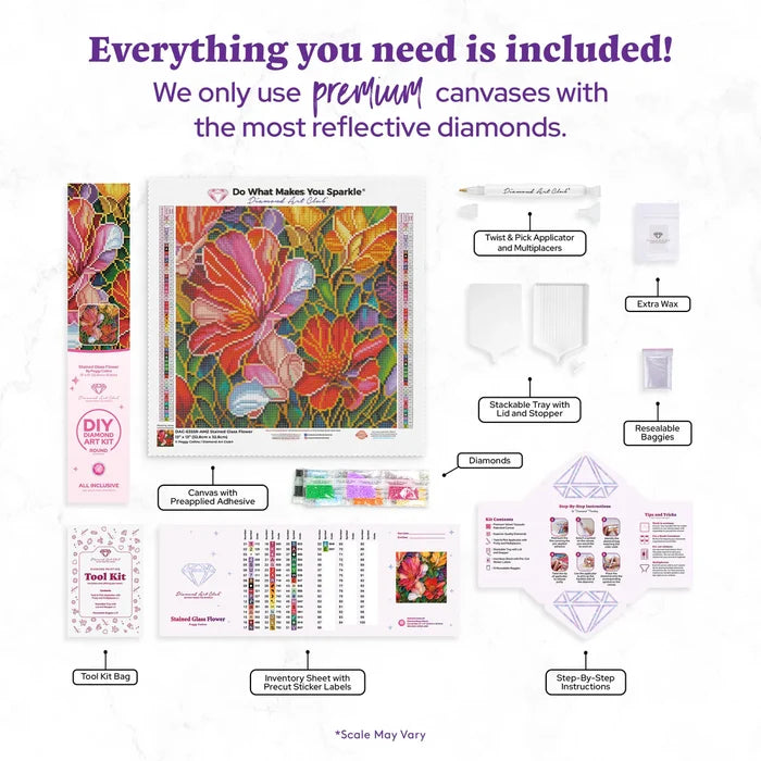 Diamond Art Club Stained Glass Flower Diamond Painting Kit