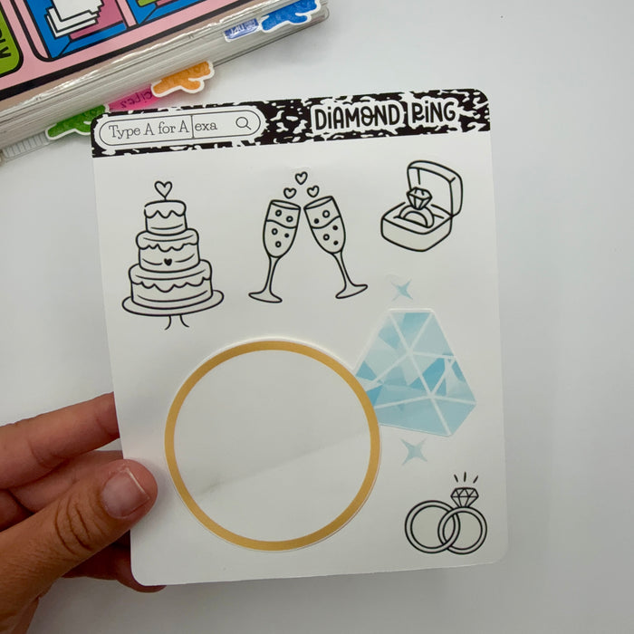 Diamond Ring Jumbo Journaling Sticker Pocket