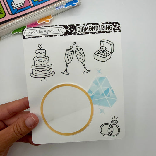 Diamond Ring Jumbo Journaling Sticker Pocket