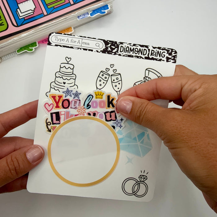 Diamond Ring Jumbo Journaling Sticker Pocket