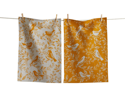Dishtowel - Birds & Vines, 2 Pc Set