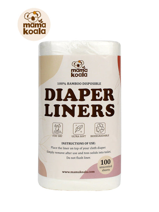 Disposable Bamboo Diaper Liners for Cloth Diapers - 100 Sheets per Roll