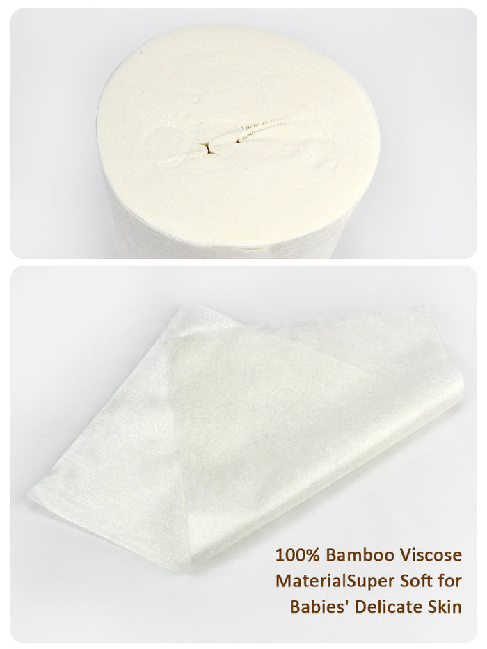 Disposable Bamboo Diaper Liners for Cloth Diapers - 100 Sheets per Roll