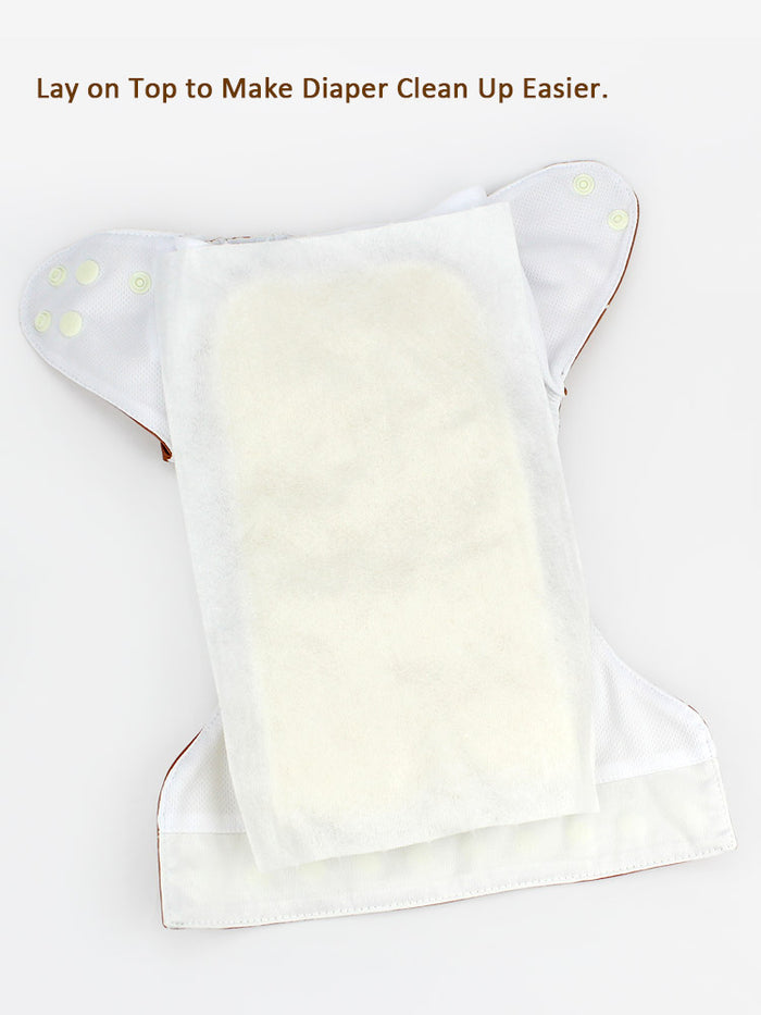 Disposable Bamboo Diaper Liners for Cloth Diapers - 100 Sheets per Roll