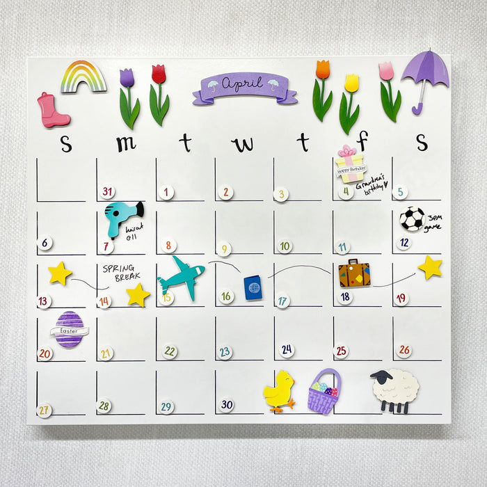 Dry Erase Magnetic Calendar - 15"h x 17"w