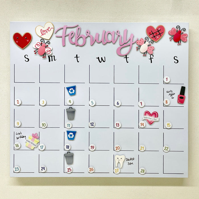 Dry Erase Magnetic Calendar - 15"h x 17"w