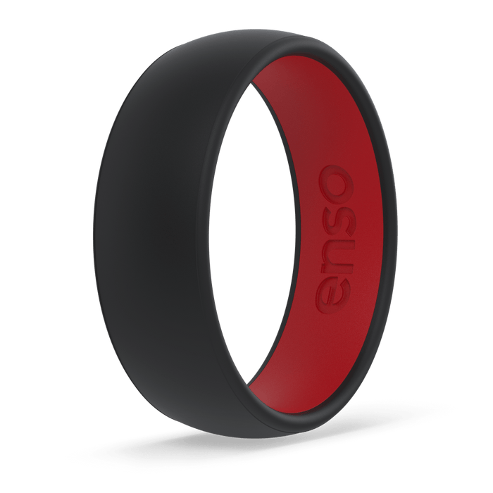Dualtone Silicone Ring - Obsidian / Red