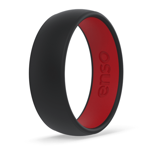 Dualtone Silicone Ring - Obsidian / Red