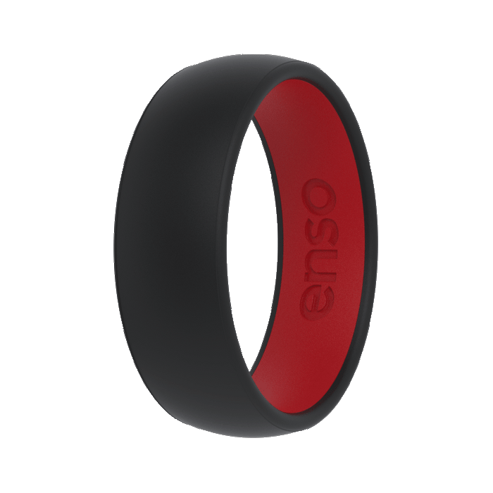 Dualtone Silicone Ring - Obsidian / Red