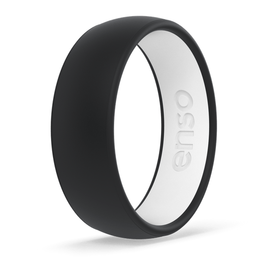 Dualtone Silicone Ring - Obsidian / White