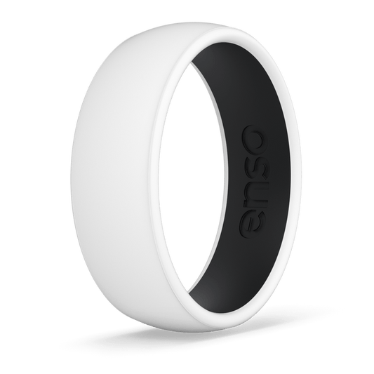 Dualtone Silicone Ring - White / Obsidian