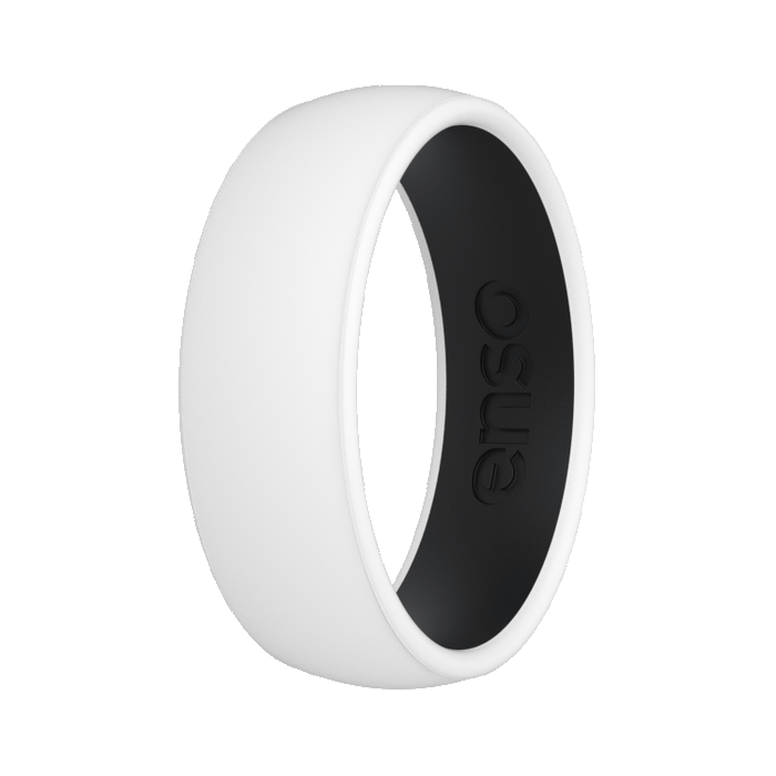 Dualtone Silicone Ring - White / Obsidian