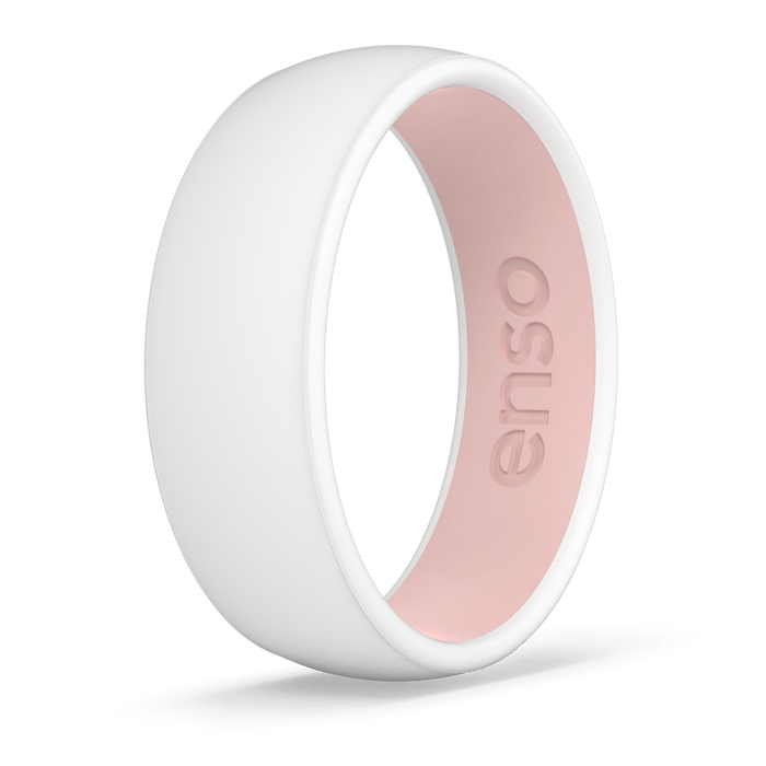 Dualtone Silicone Ring - White / Pink Sand