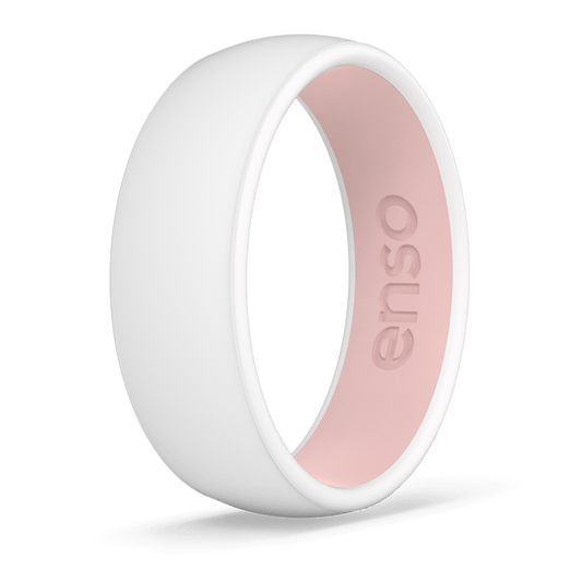 Dualtone Silicone Ring - White / Pink Sand