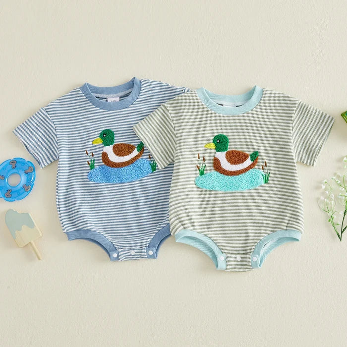 DUCK Striped Onesie