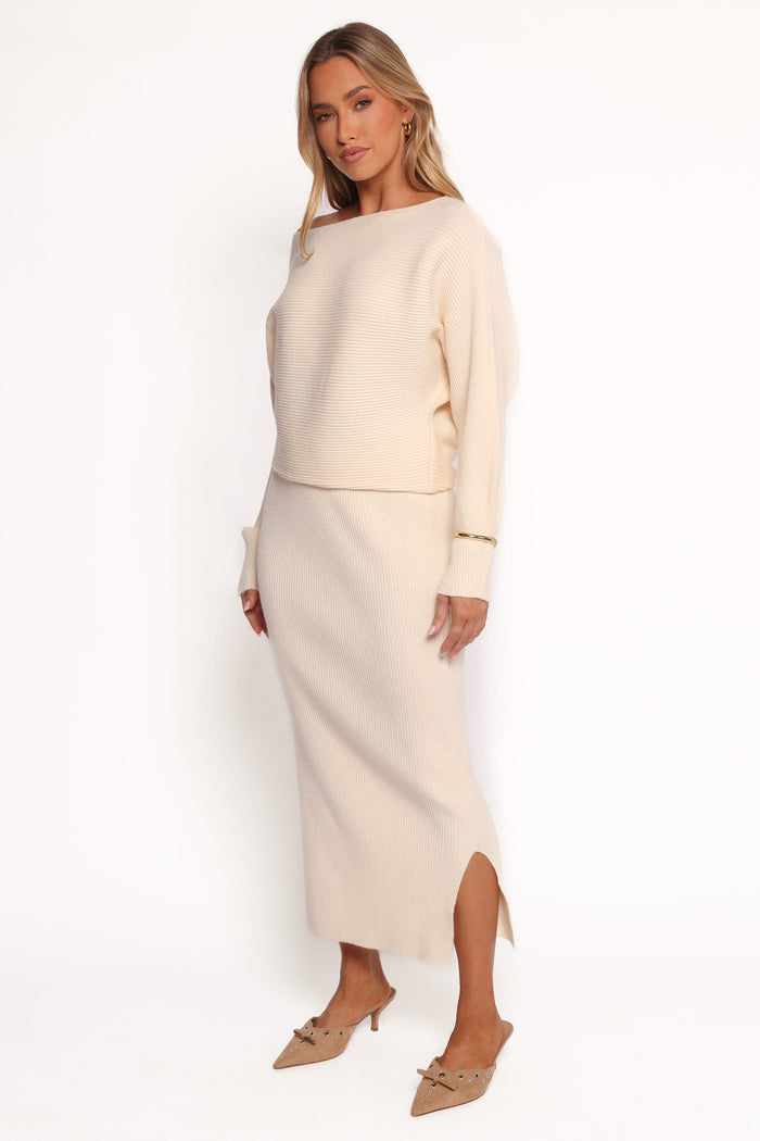 Petal and Pup USA DRESSES Duncan Knit Dress - Cream