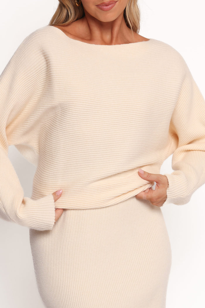 Petal and Pup USA DRESSES Duncan Knit Dress - Cream