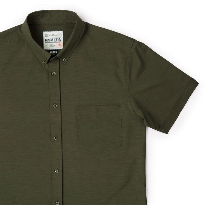 RSVLTS XS RSVLTS RSVLTS "Dusty Olive" _ KUNUFLEX Short Sleeve Shirt