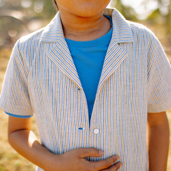 Dylan Camp Shirt - Driftwood Stripe
