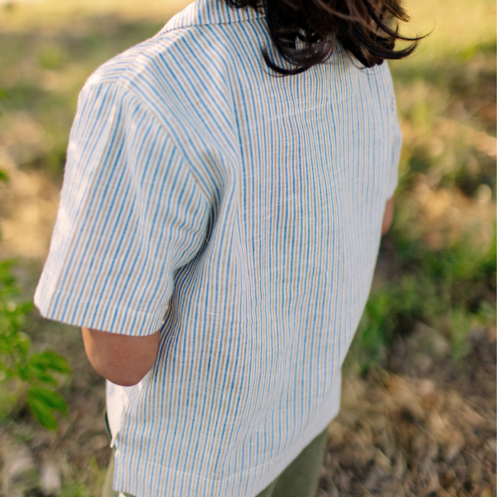 Dylan Camp Shirt - Driftwood Stripe