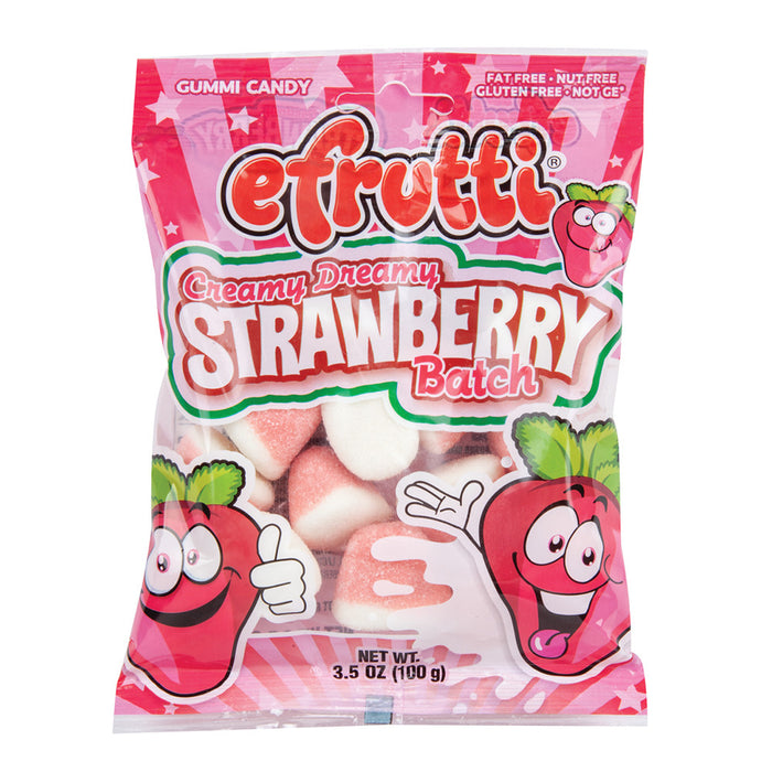 E. Frutti Creamy Dreamy Strawberry Batch Gummy Candy Peg Bag - 12 Count