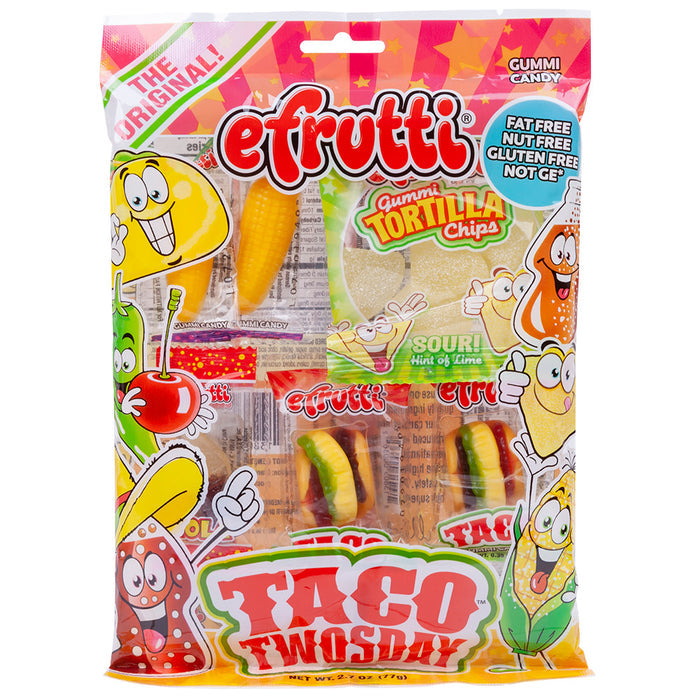 E. Frutti Taco Twosday Gummy Candy Peg Bag - 12 Count