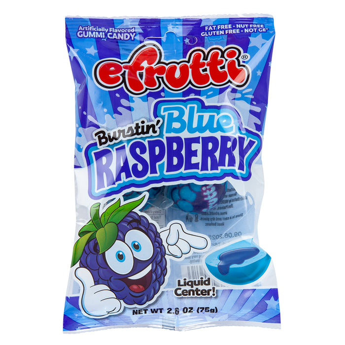 E.Frutti Blue Raspberry Burstin Gummy Candy Peg Bag - 12 Count