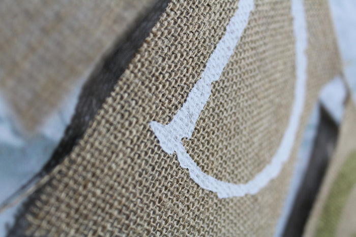 Eid Mubarak Burlap Banner minimal with moon detail