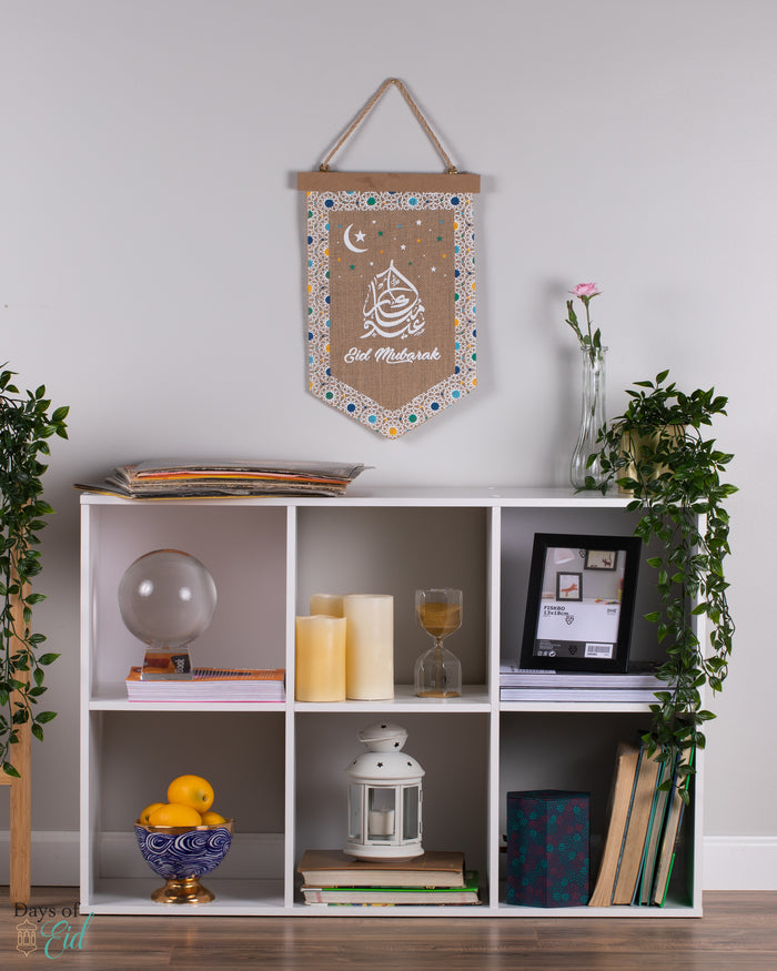 Eid Mubarak Burlap Pennant - Days of Eid