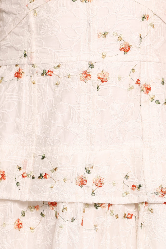 Petal and Pup USA DRESSES Eleanora Midi Dress - White Floral