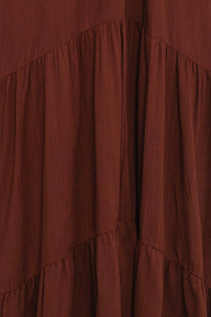 Petal and Pup USA DRESSES Eleonara Midi Dress - Chocolate