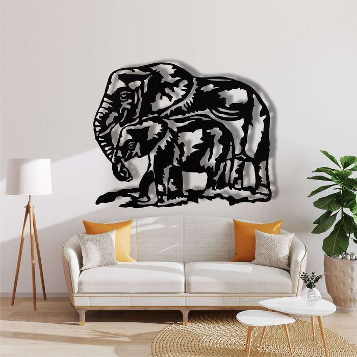 Elephant Family Metal Wall Art - Decor available at Dekadron for $84.90