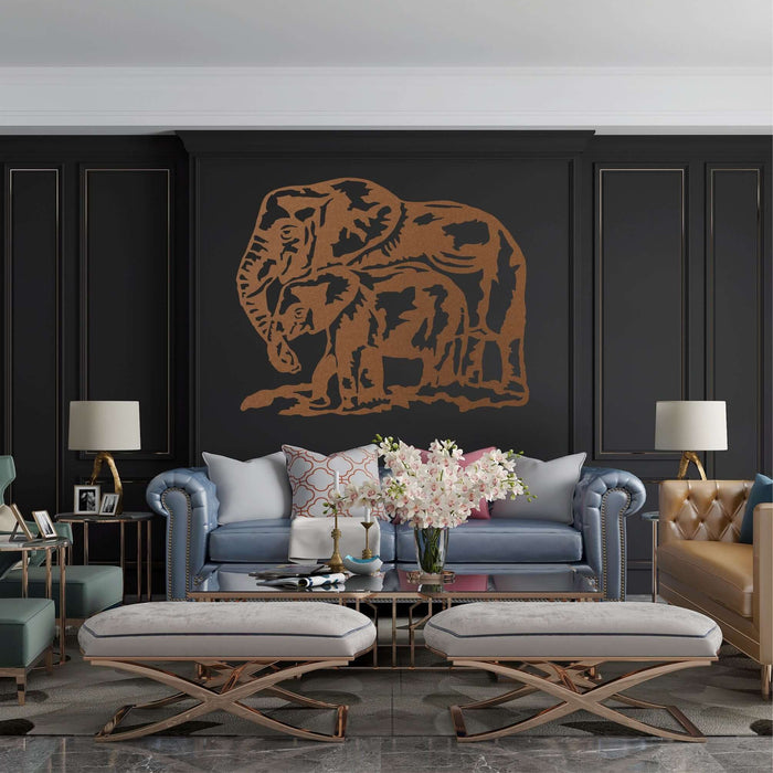 Elephant Family Metal Wall Art - Decor available at Dekadron for $84.90
