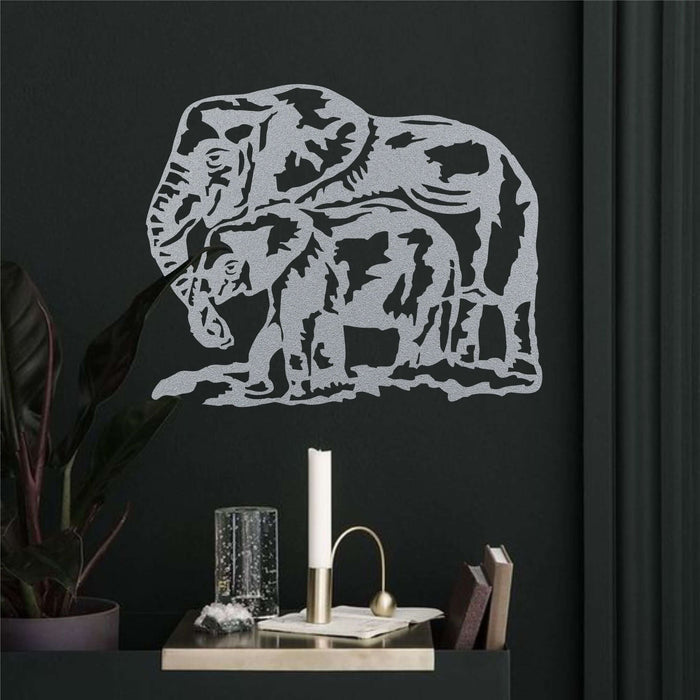 Elephant Family Metal Wall Art - Decor available at Dekadron for $84.90