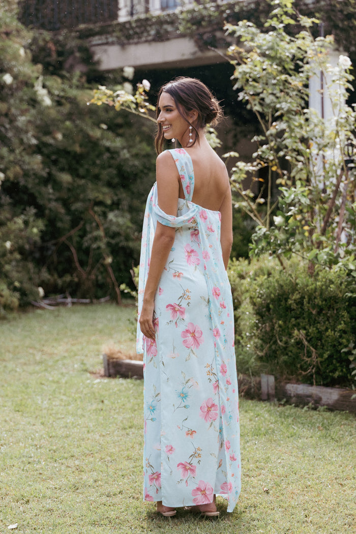 Petal and Pup USA DRESSES Eloisa Maxi Dress - Blue Floral