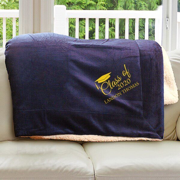 Embroidered Class Of Sherpa Blanket - 50" x 60"