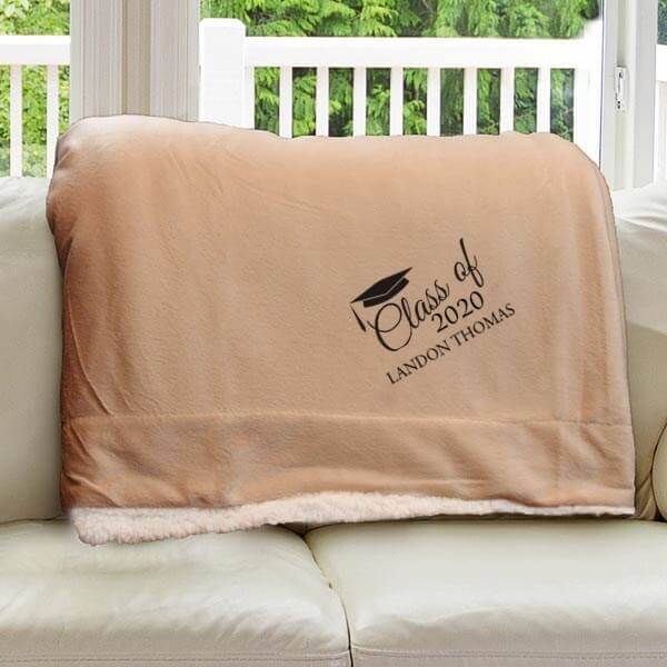 Embroidered Class Of Sherpa Blanket - 50" x 60"