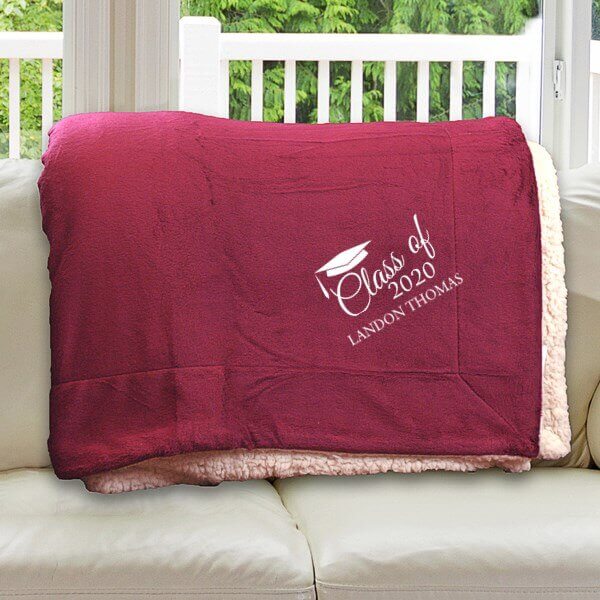 Embroidered Class Of Sherpa Blanket - 50" x 60"