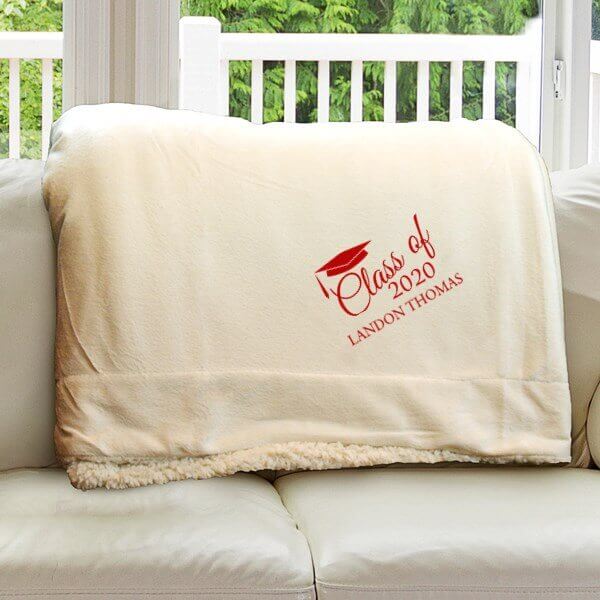Embroidered Class Of Sherpa Blanket - 50" x 60"