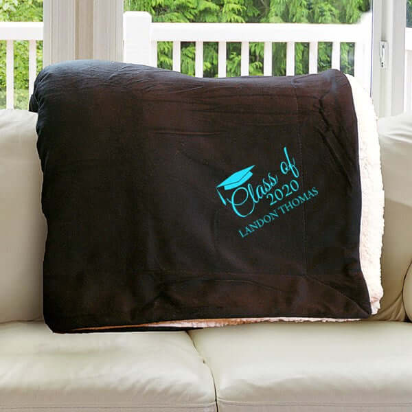 Embroidered Class Of Sherpa Blanket - 50" x 60"