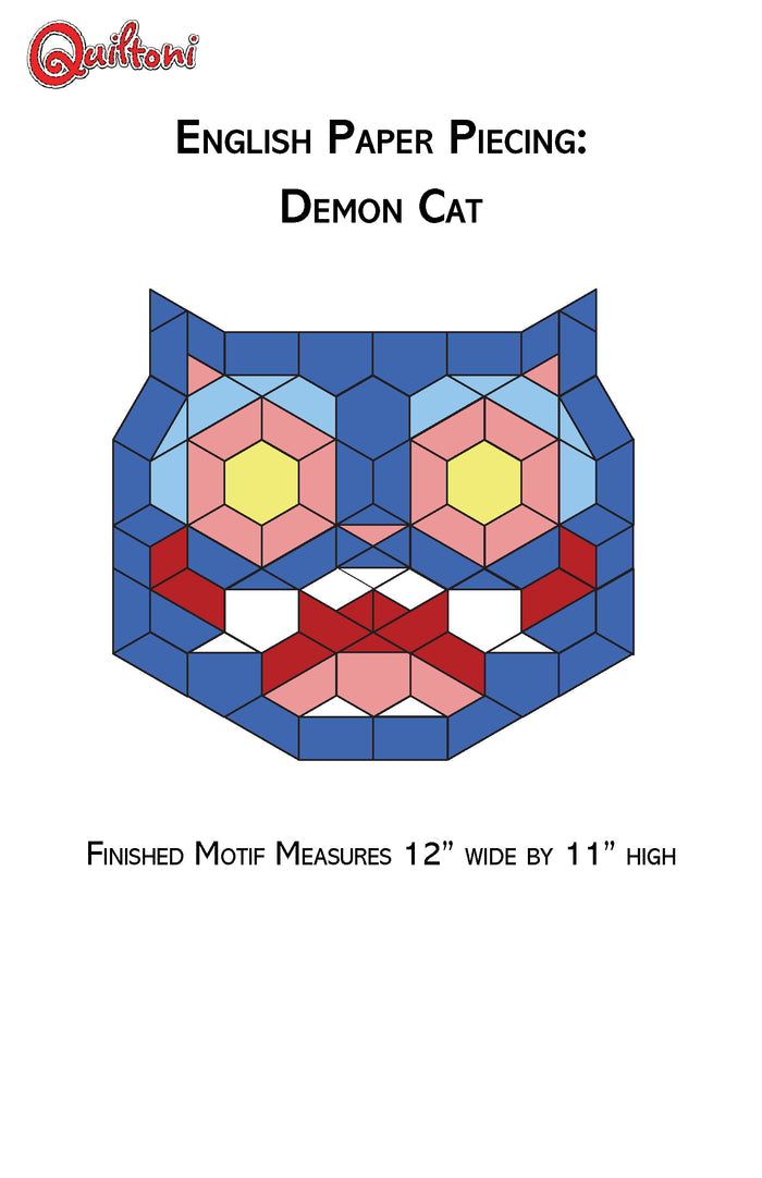 English Paper Piecing: Demon Cat Paper Pattern