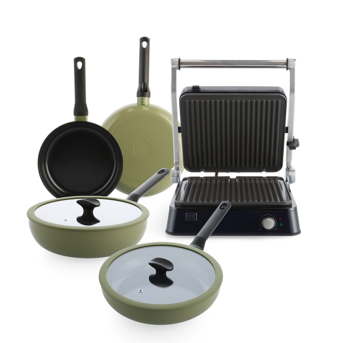 Enjoy Olive Green + Contact Grillset