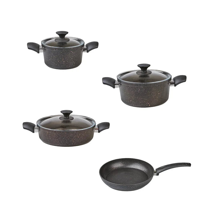 Ensemble de Cuisson Karaca Biogranit Noir et Or V1, 7 Pièces