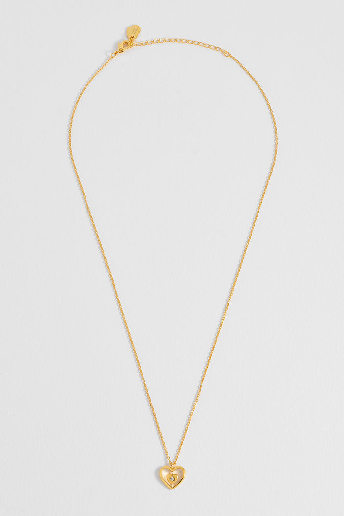Enveloped CZ Heart Necklace